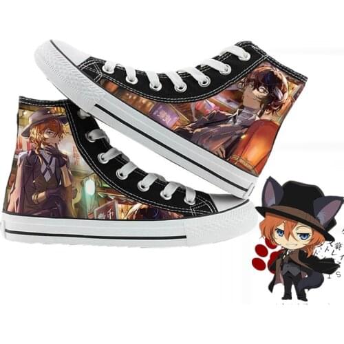 Anime Bungou Stray Dogs Canvas Shoes Single Layer Print Flats Lovers Breathable Leisure Sneakers for Students shoes