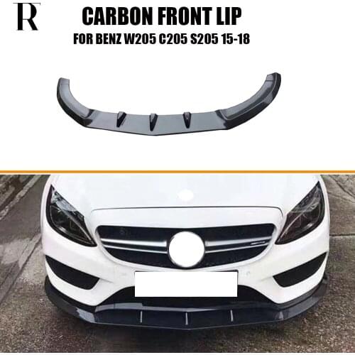 Carbon Fiber Front Bumper Chin Lip for W205 C205 S205 C180 C200 C300 C400 C450 & C43 AMG 2015 - 2018 ( not C63 )