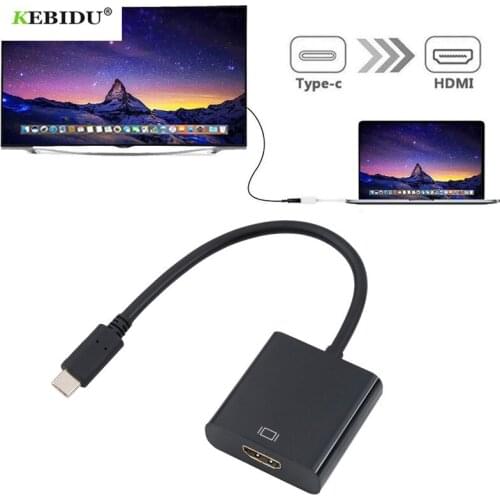 Kebidu 4K Type C 3.1 to HDMI -compatiblMale to Female Cable Adapter Adapter Converter for MacBook Chrome book Samsung Huawei