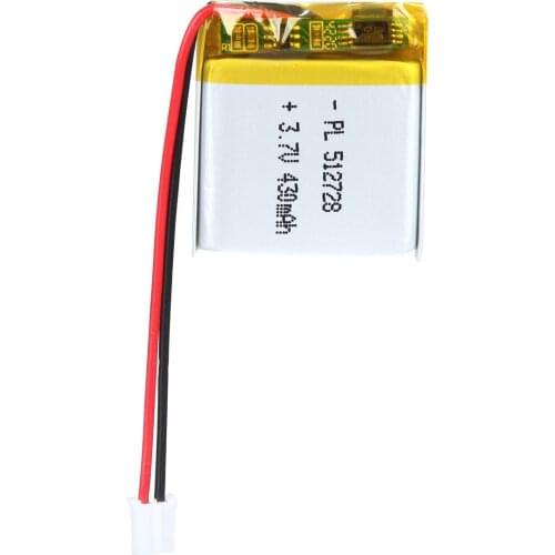 Mejuew 3.7V 430mAh 512728 Rechargeable Lipo Battery with JST Connector