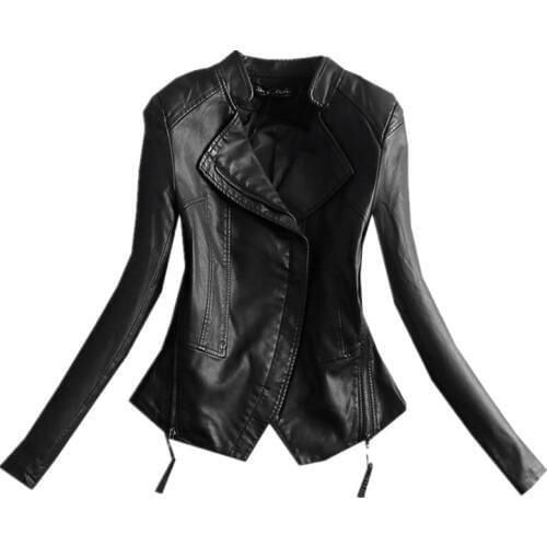 Plus size 3XL!New Spring Autumn PU Leather slim stand collar Zipper short Motorcycle Jackets