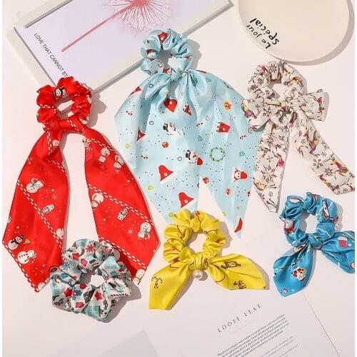 New multi-style Christmas series sweet simple large intestine hair ring Elastic Hair Bands Women Girl Accessories Headwear