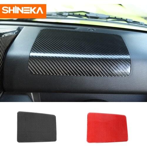 SHINEKA Real Carbon Fiber Car Copilot Center Control Panel Decoration Sticker Car Styling Accessories for Suzuki Jimny 2019 2020