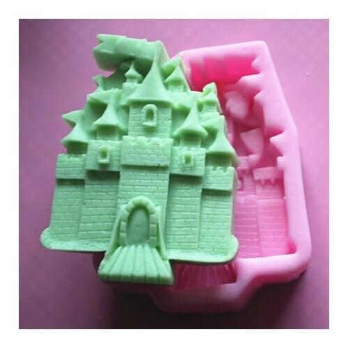 Silicone mold castle shape fondant cake decoration mold handmade clay chocolate mold