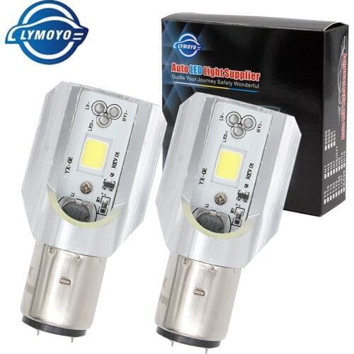 LYMOYO 10pcs Motorcycle Headlight Bulbs H6 BA20D Led 6W COB DC 6V~36V 6000K Leds H/L Scooter Motorcycle Accessorie Fog Light