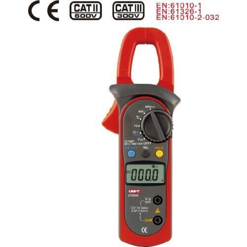 UNI-T Digital Clamp Meter UT204A Auto Range AC/DC Current Clamp Voltmeter Ammeter Diode Capacitor Resistance Temperature Tester