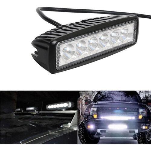 18W 12V LED Universal 4WD LED Beams Work Light Bar Spotlight Flood Lamp Driving Fog Offroad LED Work Light