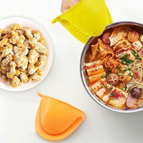 1Pc Thicken Silicone Gloves Kitchen Baking Accessories Oven Mitts Microwave Insulation Non Stick Anti-Slip Grips Bowl Pot Clips