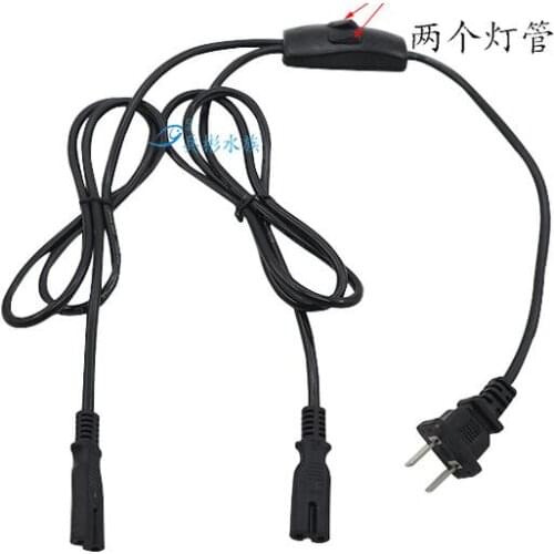 US plug double head T8 light tube connector with switch for aquarium etc 2pin 2.5a 250v