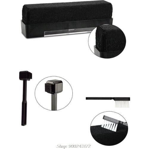 1Set Carbon Fiber Velvet Anti Static Clean Brush Cleaner Remover for Phonograph Turntable LP Vinyl Records N14 20 Dropship