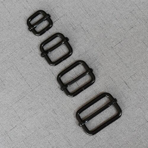 1 Pcs 15mm 20mm 25mm 32mm Black Strong Metal Adjuster Slider Bag Handbag Cat Dog Collar Sewing Garment Accessory Straps Belt