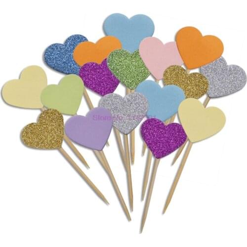 1000 pcs Handmade Lovely Pink Heart Cupcake Toppers Cake Party Supplies Birthday Wedding Party Decoration Food Picks Supplies