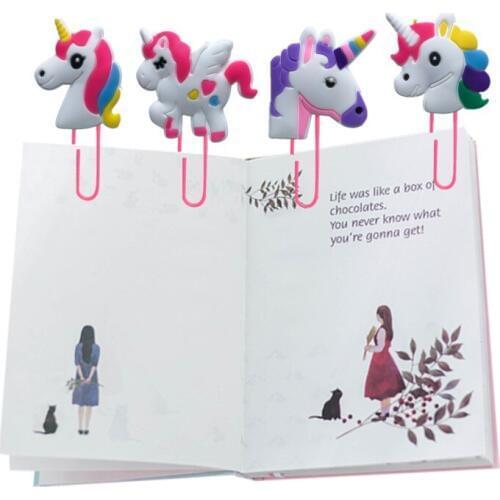 18pcs Unicorns Bookmark Fantasy Paper Clips Stationery for Student Teacher Office Supply Notes Memo Page Holder Kids Gift