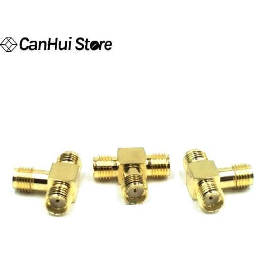 2 piezas SMA macho agujero a dos SMA hembra agujero Triple T adaptador de RF conector 3Way divisor SMA-JKK SMA-KJK completa de c