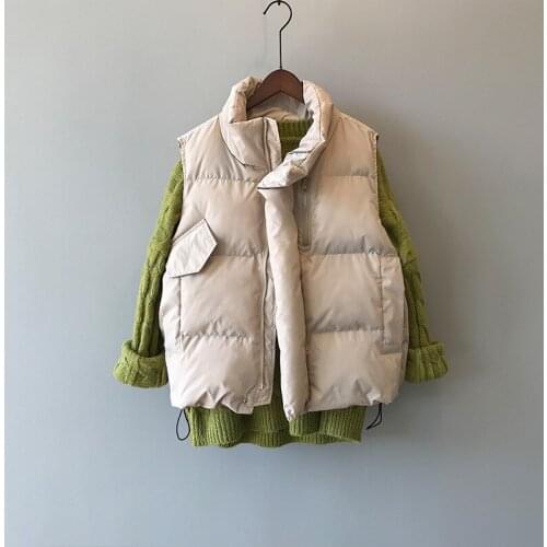 2020 Winter Coat Stand Collar Chic Cotton Warm Women Tops Vest Chaleco Mujer Gilet Casaco Feminino