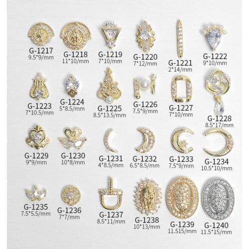 5PCS, Nail Art Delicate Shapes Alloy With Zircon Jewelry Rhinestones For Nail Tips Decorations