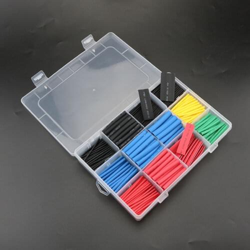 530pcs Heat Shrink Tubing Insulation Shrinkable Tubes Assortment Electronic Polyolefin Wire Cable Sleeve Kit Heat Shrink Tubes