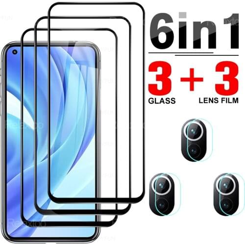6 In 1 Full Cover Tempered Glass Protective For Xiaomi 11 Lite 4G Or 5G Screen Protector Camera Lens Film For Xaomi Mi11 11Lite