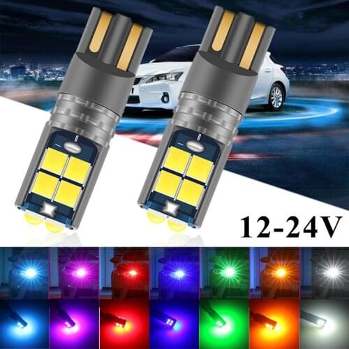 10pcs Car T10 Canbus LED W5W 3030 10SMD 12V-24V 194 168 Auto LED Car Interior Light plate Dome Reading Lamp Clearance Light 10W