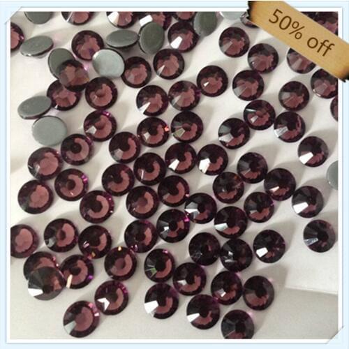 Free shipping top quality super shiny size ss16 4mm AMETHYST color with 1440 pcs each pack ; diamond stone for DRESSES