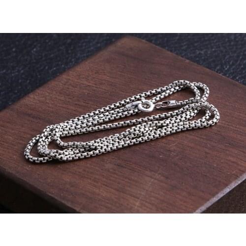 Solid 925 Sterling Silver Necklace Chain Men Women Jewelry gift A4886