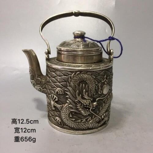 Kettle tieguanyin puerh jasmine longjing green tea Teaware Teapots Silver-plated white copper dragon pu er tea-pot waterpot