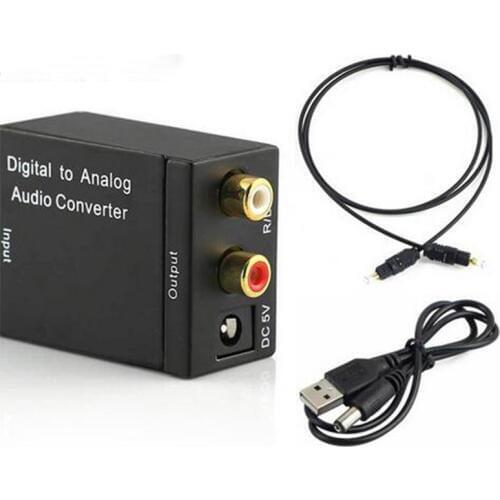 Digital to Analog Audio Converter Adapter Digital Optical Fiber Coaxial RCA Toslink Signal to Analog Audio Converter RCA for DVD