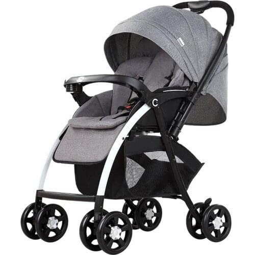 Baby Stroller Can Sit, Reclining, Two-way Shock Absorber, Childrens Folding Trolley, Light Baby Stroller