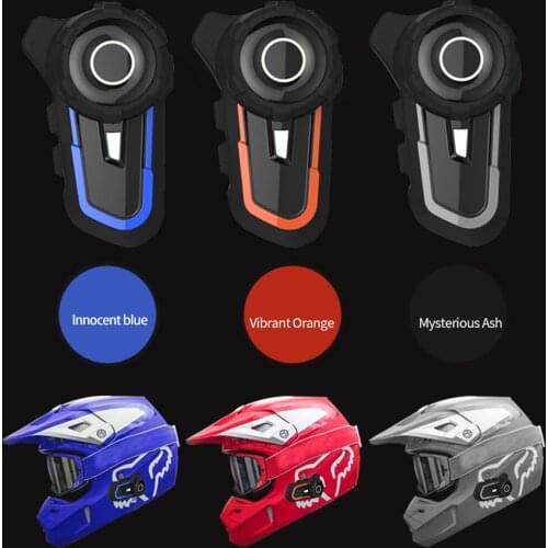 Motorcycle Helmet BT Headset Intercom FM Radio Waterproof Helmet Intercom Motorcycle Communication System Noise Cancellation