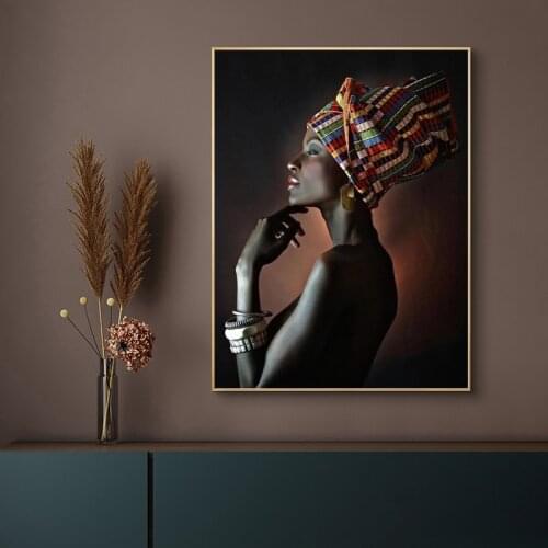 Beautiful Black Women Oil Paintings Print On Canvas Portrait Of African Wall Art Prints Posters And Prints Wall Pictures Cuadros