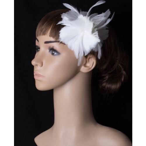 Classical Color Fascinator Headwear Colorful Mesh Feather Flower Party Show Hair Clip Accessories Millinery Cocktail Hats MYQ099