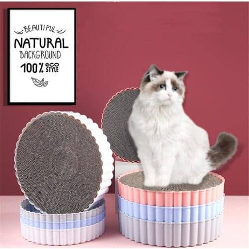 Round Cat Scratcher Board Cat Scratching Mat Cellular Mesh Cats Claw Board Durable Kitten Grinding Pad Pet Furniture Protection