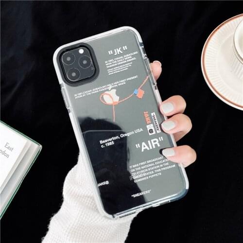 Hot trend fashion Bar code silicon soft clear phone case for iphone 7 8 plus 12 mini 11 Pro X XS XR MAX luxury label white cover