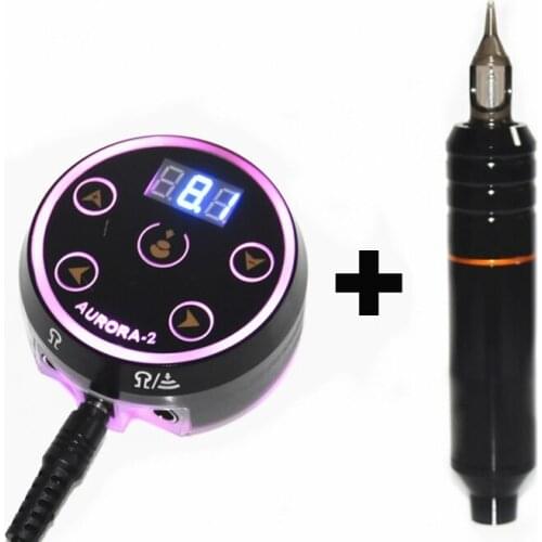 Professional Tattoo Rotary Machine Pen Swiss Motor Strong Quiet DC Cord With Tattoo Mini Aurora II Power Tattoo Kits Supply