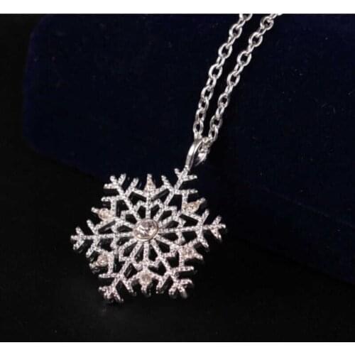 Trendy Cute Snowflake Christmas Brief Necklace Pendant Birthday Gift Fashion Charm Necklace