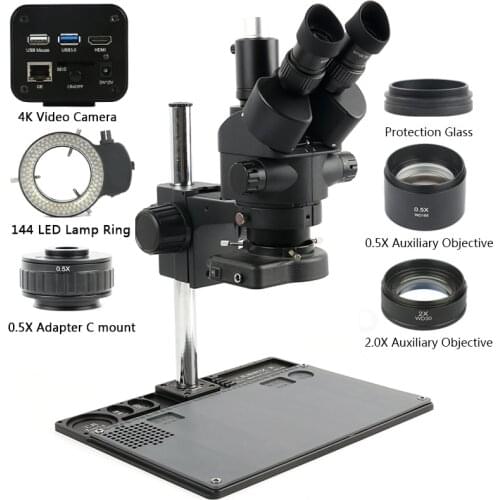 3.5X-90X Simul Focal Trinocular Stereo Microscope 4K UHD SONY IMX334 WIFI USB 3.0 Digital Video Camera For Lab Industrial Repair