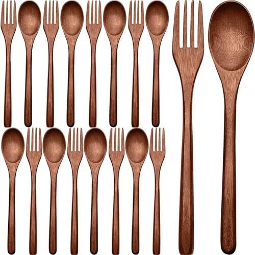 16Pcs Wooden Spoons Forks Set Including Wooden Spoons and Wooden Forks Japanese Wooden Utensil Set Reusable Handmade
