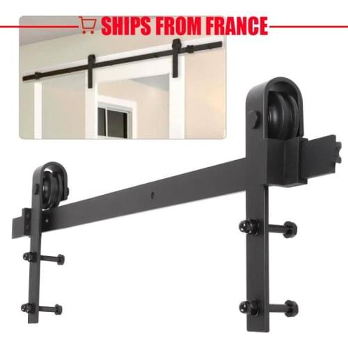 Carbon Steel Adjustable Sliding Floor Guide Barn Door Hardware Accessory Door Slide Rail Mechanism Furniture Buffer Reduce Noise