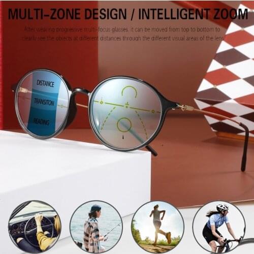 Newest Progressive Multifocal Reading Glasses Women Men Anti-blue light TR90 Full frame Presbyopia Readers Eyeglasses 1.0-4.0