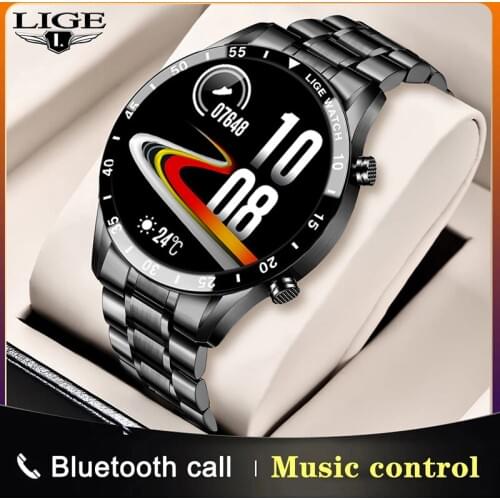 2021 New Full Circle Touch Screen Smart Watch Mens Waterproof Sport Fitness Smart Bluetooth Call Watch Men For IOS Xiaomi Huawei