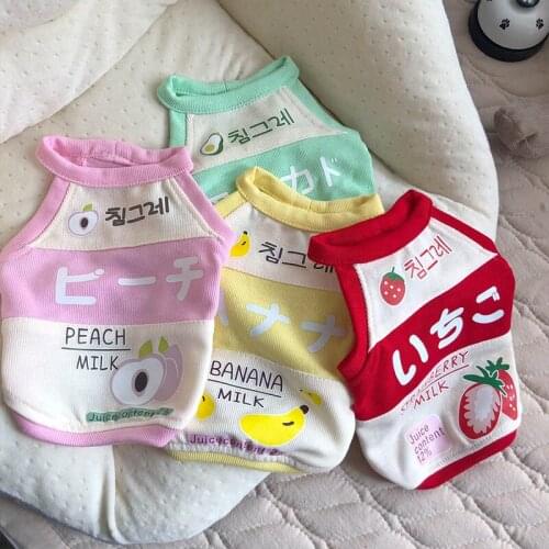 2021 New Dog Clothes Spring Summer Dog Vest Shirt Clothing For Small Medium Dogs Costume Fruit Print Chihuahua Vest Ropa Perro