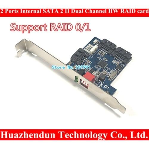 New 2 Ports Internal SATA 2 II Dual Channel HW RAID card support RAID0, 0/1 Card