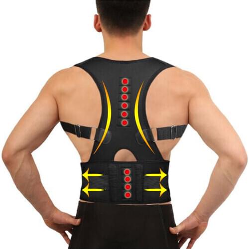 Logo Orthopedic Magnetic Therapy Back Support Belt Posture Corrector Shoulder Spine Girdle Corset Straightener Back Brace Gifts