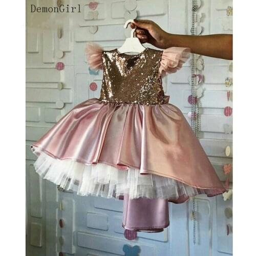 Baby Girls First Birthday Party Dress Fluffy Gauze Western Style Childrens Princess Dress Girls Clothes Piano Costumes