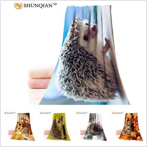 Custom Cute Hedgehog 35x75cm Face Towels Facecloth Microfiber Washcloth Quick drying Sports Towel