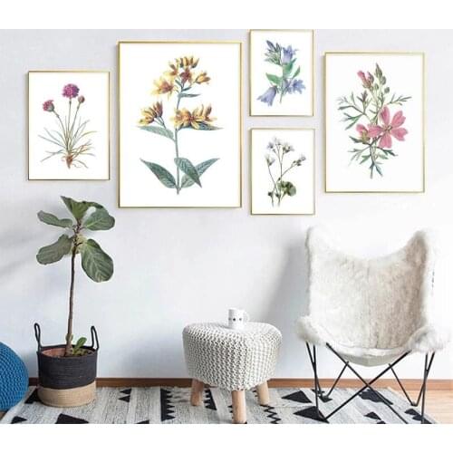 Scandinavian Style Flower Canvas Posters and Prints Minimalist Wall Art Painting Nordic Decoration Pictures Modern Home Decor