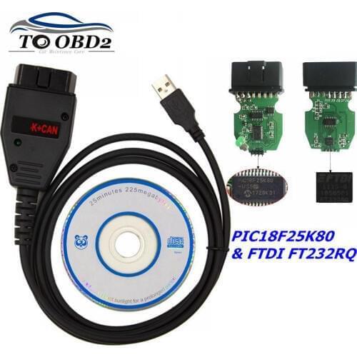 Professional for VAG K+CAN Commander 1.4 with FTDI FT232RQ PIC18F25K80 Chip OBD2 Diagnostic Interface Cable for VW/for AUDI