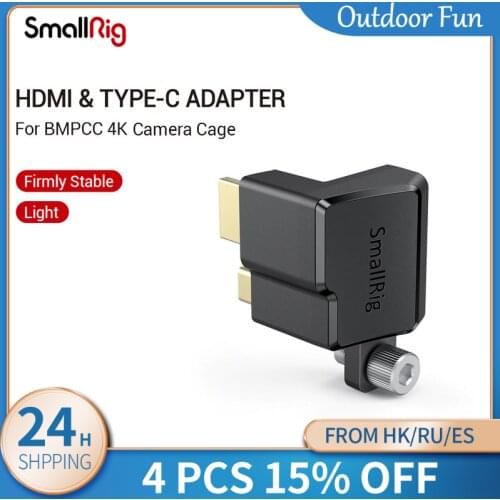 SmallRig HDMI & Type-C Right-Angle Adapter for BMPCC 4K Camera Cage/L-bracket Quick Release Cable Clamp Adapter Plate -2700