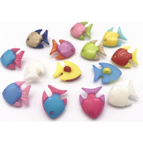 300pcs Animal Fish Whale Button Mixed Plastic Shank Baby Fancy Buttons Coat Boots Sewing Clothes Accessories