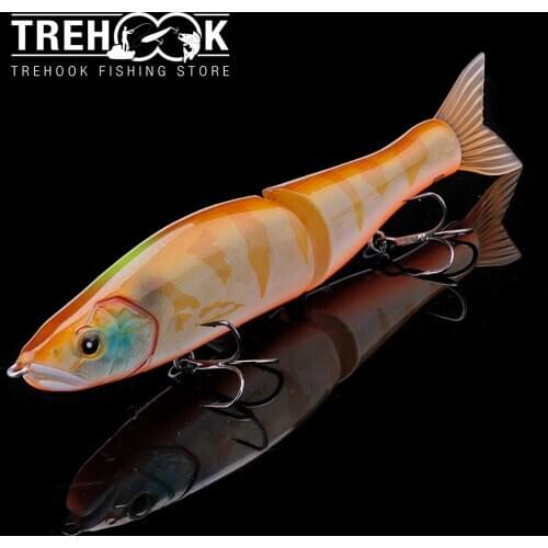 TREHOOK Sinking Minnow Fishing Lure 148mm 38g Jointed Bait Artificial Swimbait Wobblers For Pike Fishing Tackle Lures Soft Tail
